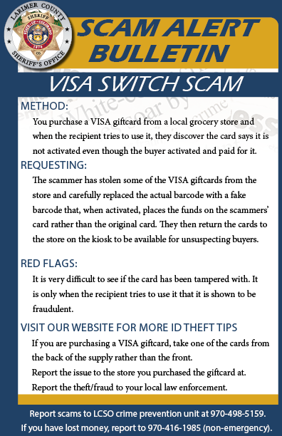Alerta de estafa de cambio de VISA