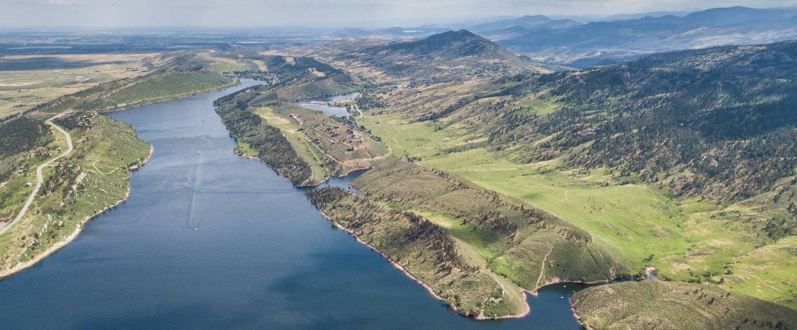 Horsetooth Reservoir as seen from above