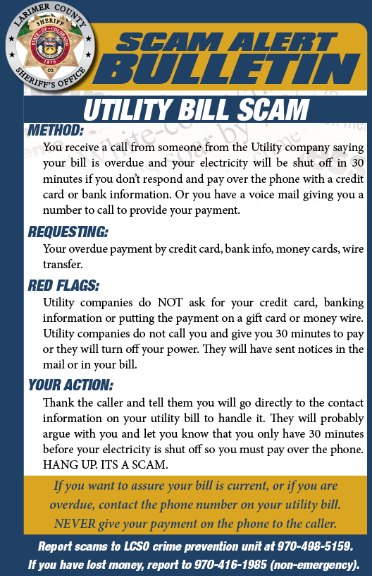 Utility Bill Scam Alert Utility Bill Scam Alert