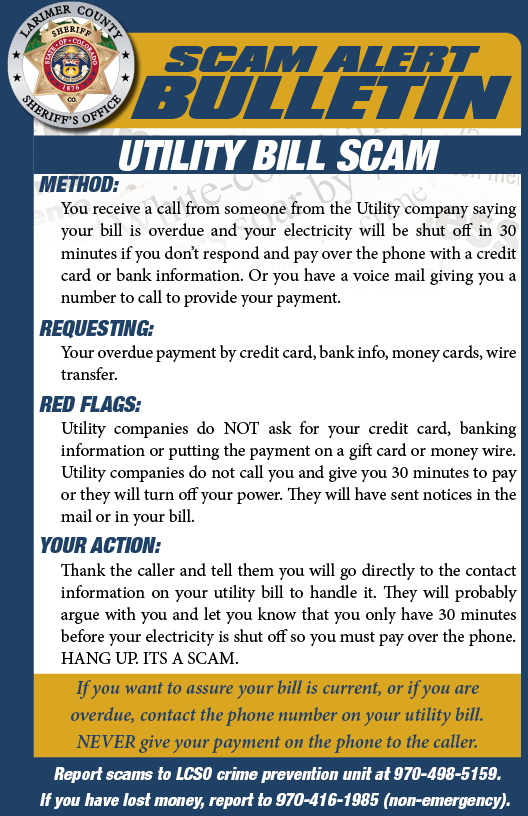 Utility Bill Scam-waarschuwing