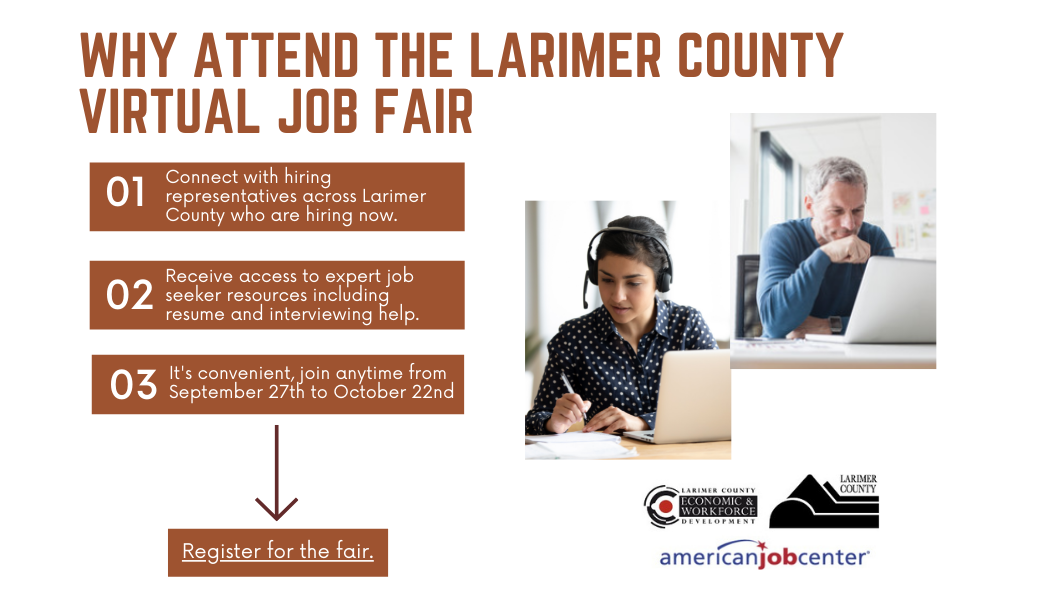 Imagem 3: Feira Virtual de Empregos do Condado de Larimer